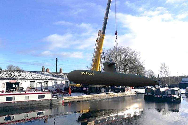 submarine in canal at norbiury junction