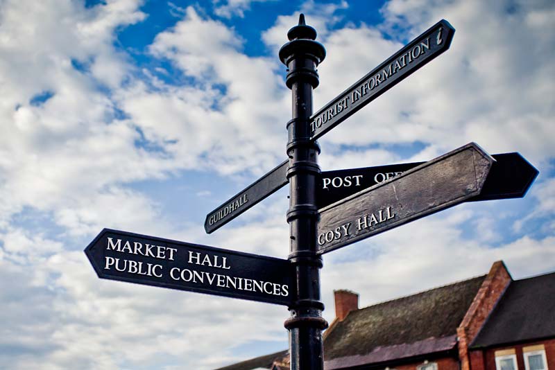 newport shropshire street sign post